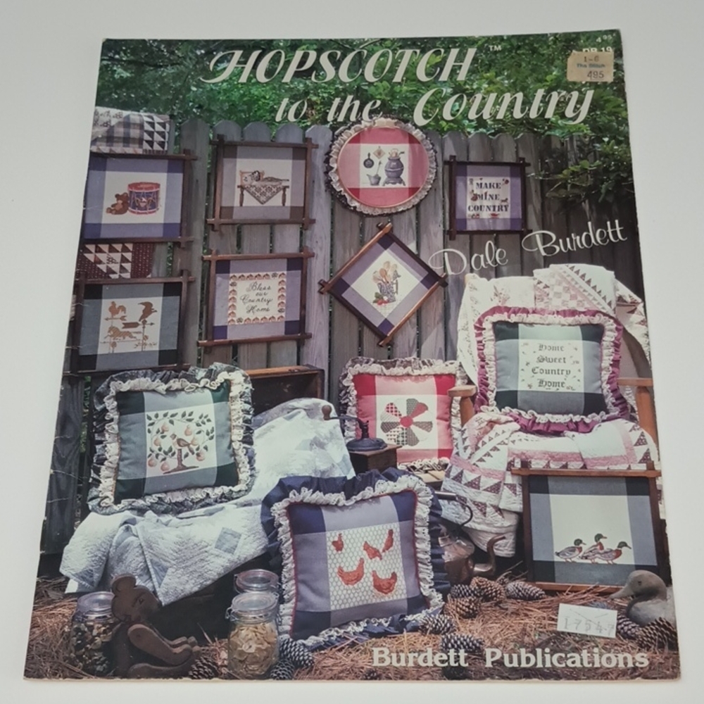 2/$15 VTG Hopscotch To The Country DB19 Burdett Cross Stitch Pattern ©1983